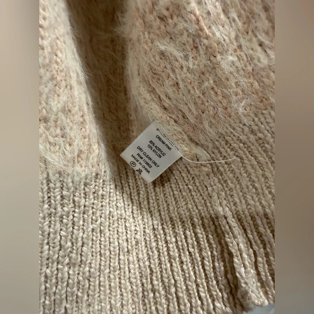 Anthropologie The Impeccible Pig colorblock Cream Knit cardigan Sweater - Picture 3 of 5